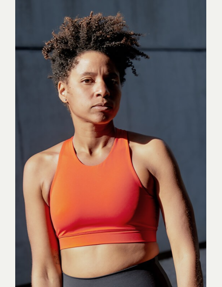 Brassière de yoga Orange Mandariné NUNA