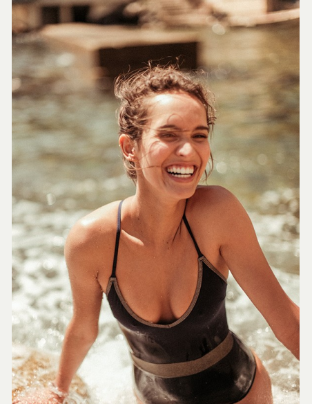 Maillot de bain 1 pièce Bleu Indigo Équilibre sur l'eau