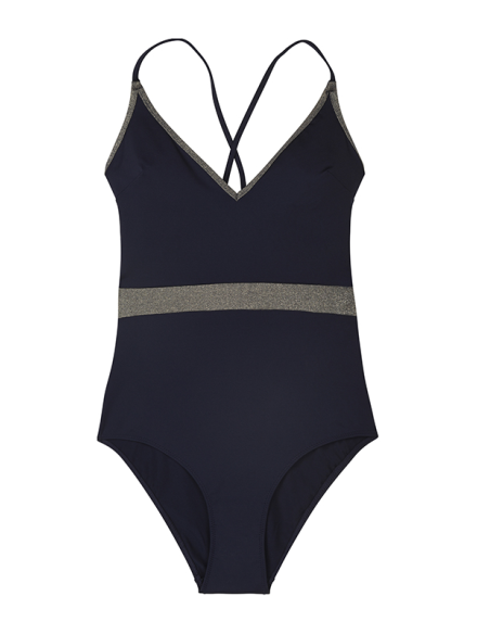 Maillot de bain 1 pièce Bleu Indigo Équilibre sur l'eau
