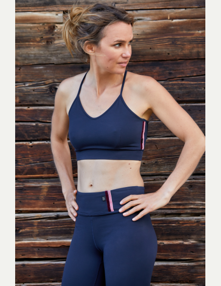 Brassière de yoga Bleu Marine LEIKA