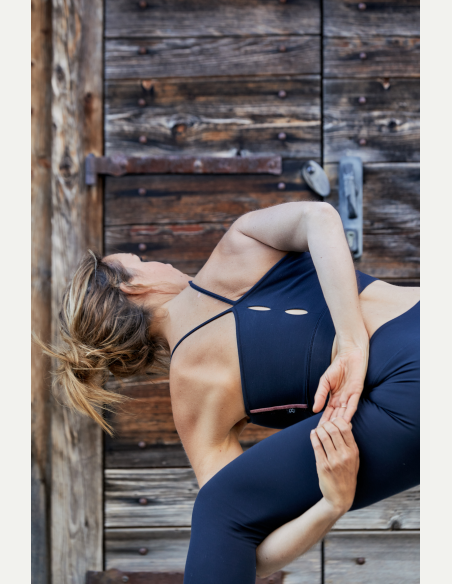 Brassière de yoga Bleu Marine LEIKA