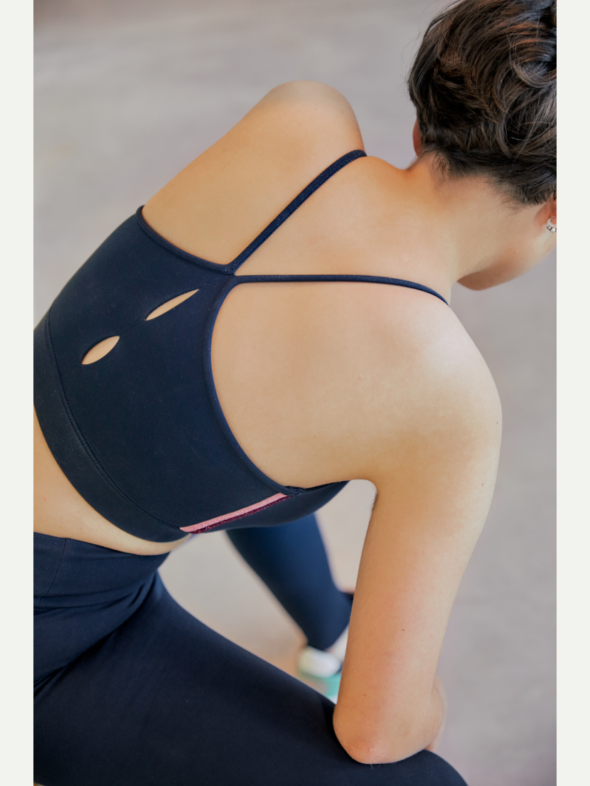 Brassière de yoga Bleu Marine LEIKA