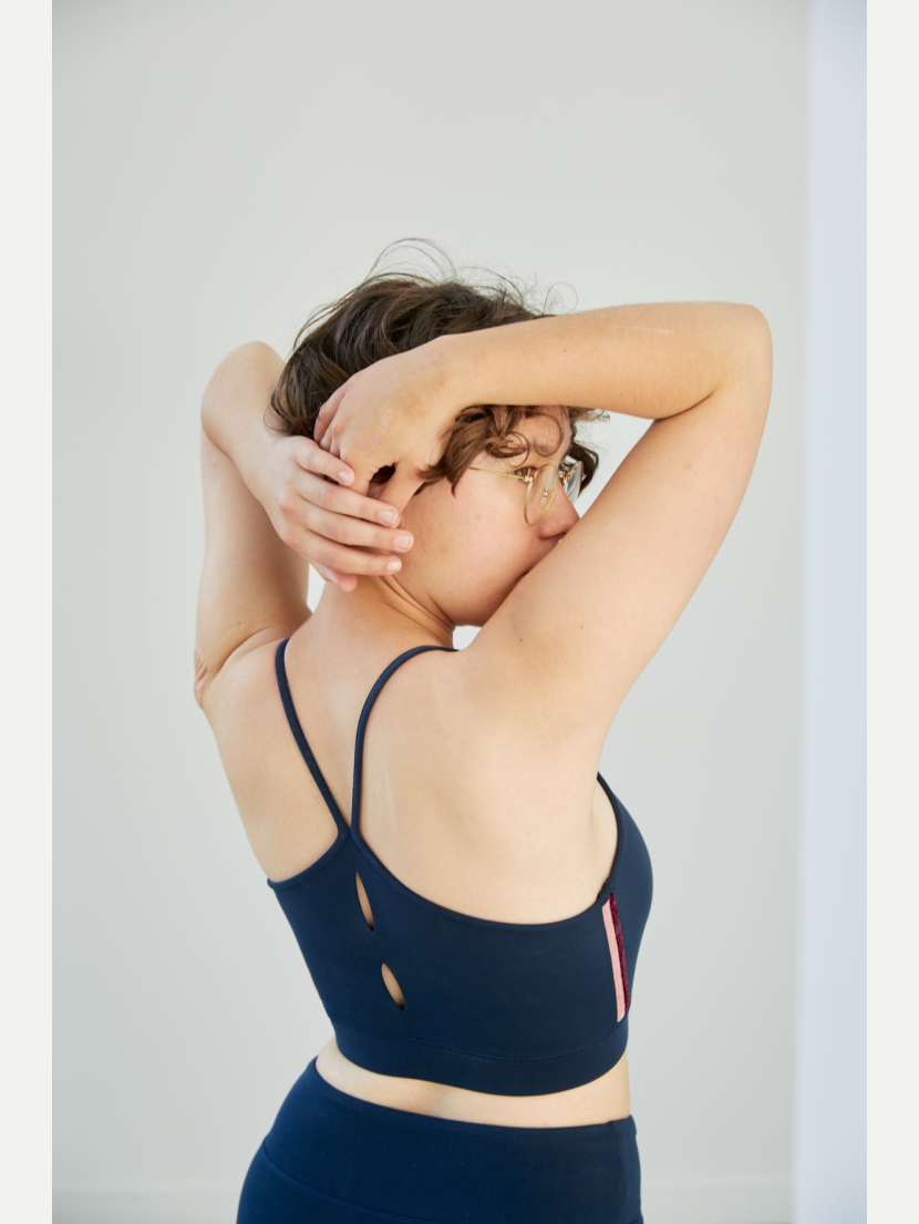 Brassière de yoga Bleu Marine LEIKA