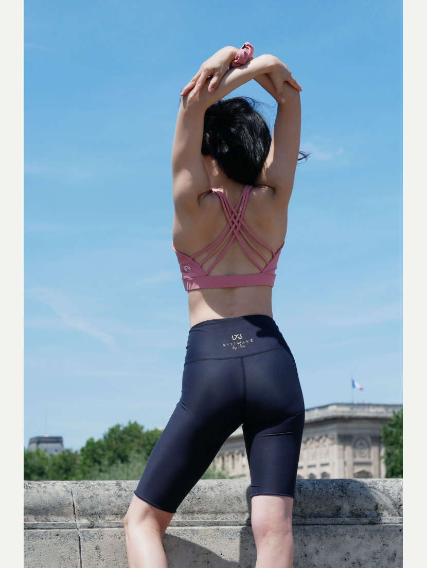 Short de yoga Noir/Gris EKA