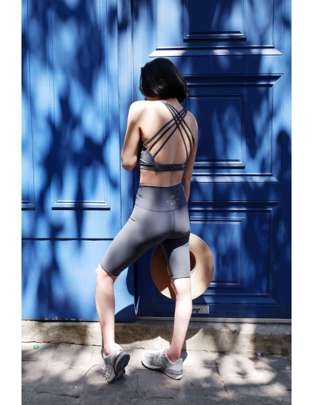 Short de yoga Noir/Gris EKA