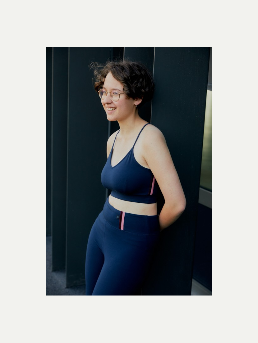 Brassière de yoga Bleu Marine LEIKA