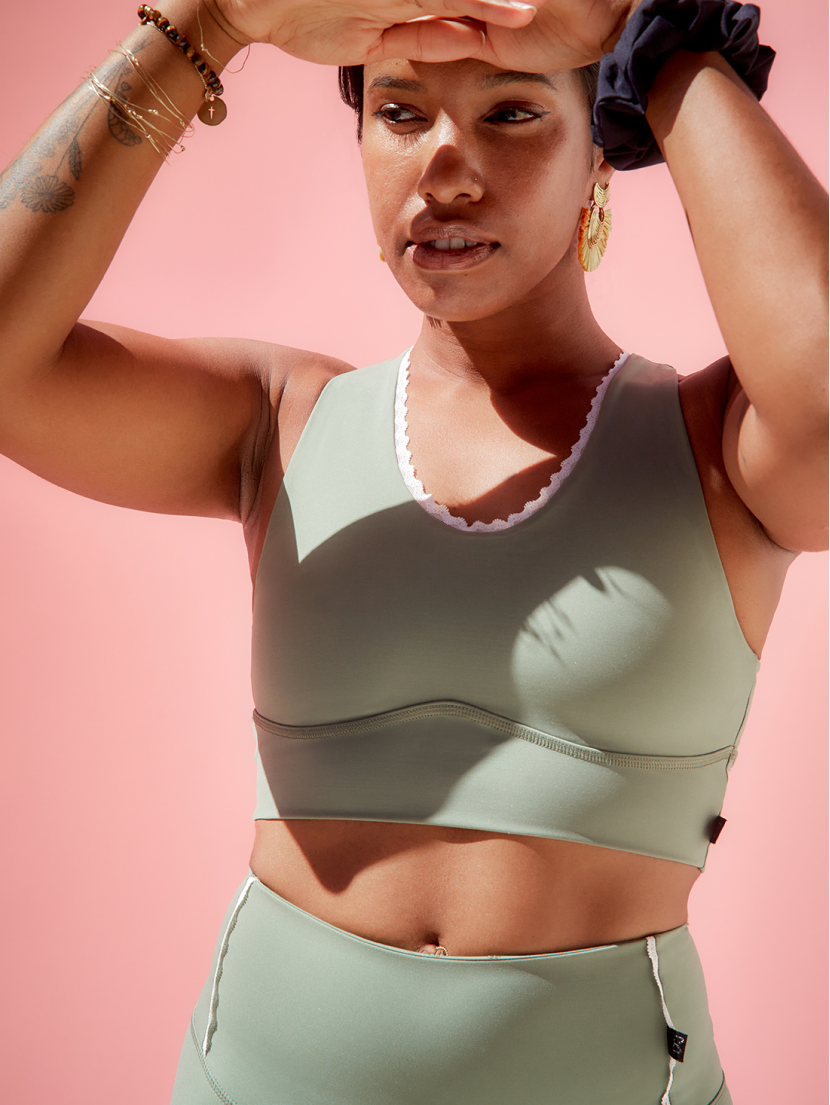 Brassière de yoga Vert Safari IMALA