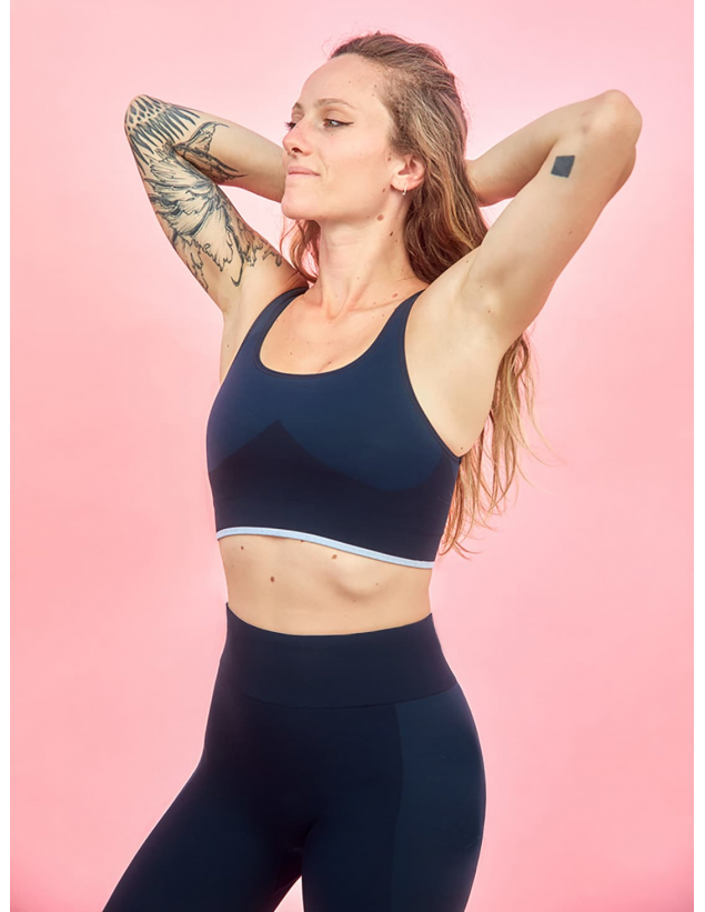 Brassière de yoga Bleu Marine ASHA