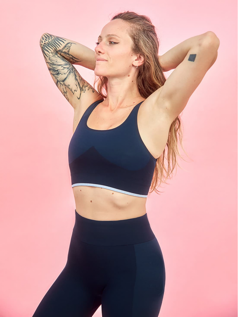 Brassière de yoga Bleu Marine ASHA