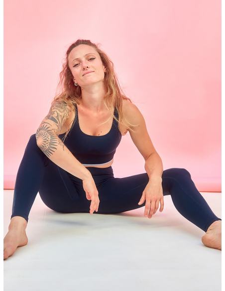 Brassière de yoga Bleu Marine ASHA