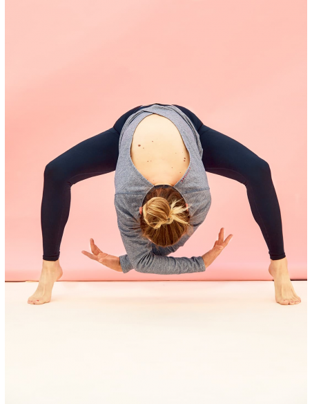 Sweat de sport Cache-coeur rayé marine et blanc DENA