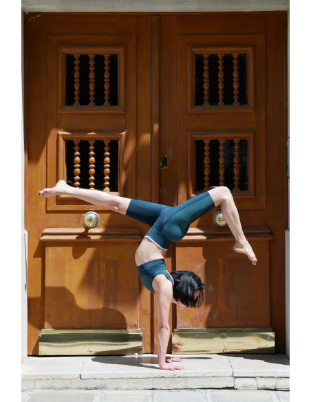 Short de yoga Vert Cyprès ASHA